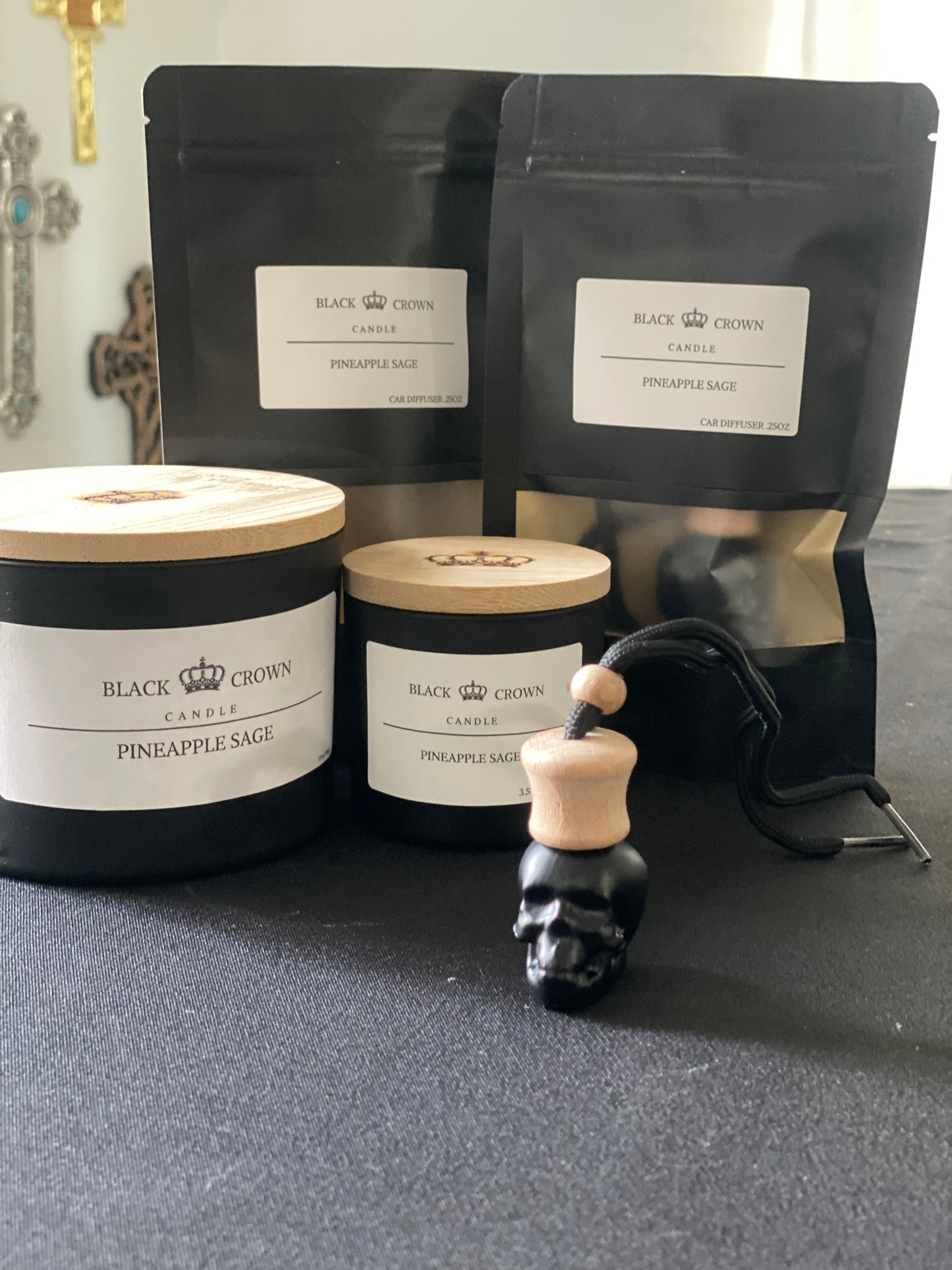 Skully Pineapple Sage Car Diffuser .25oz