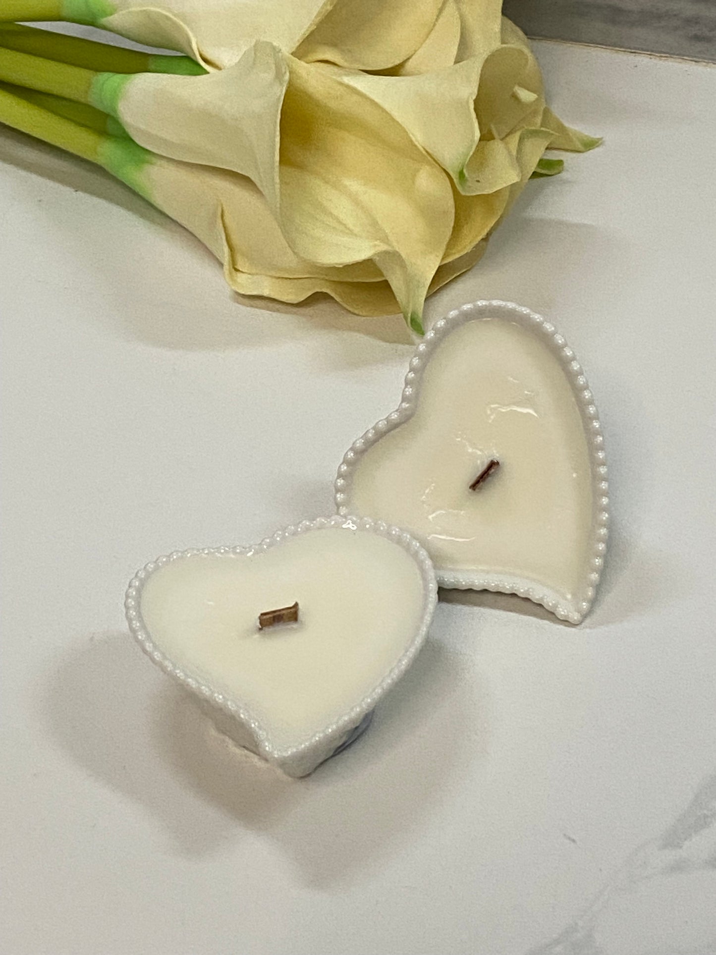 Romance in a heart bowl 2- 1.5oz soy candles