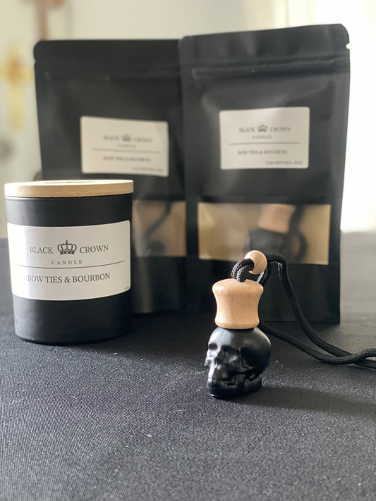 Skully Bow Ties & Bourbon Car Diffuser .25oz